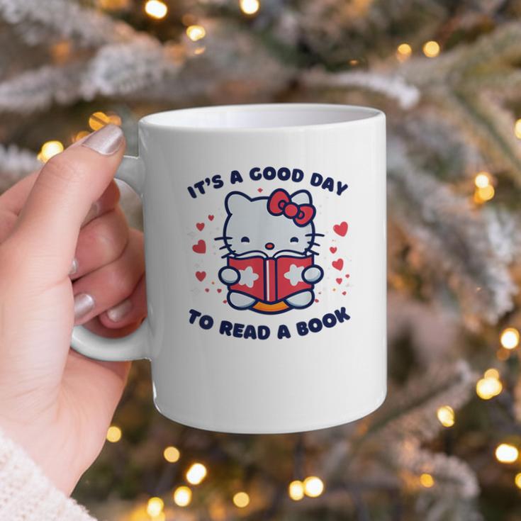 It's a Good Day To Read a Book Cute Cat Book Day Girls Boys Graphic Print Coffee Mug It's a Good Day To Read a Book Cute Cat Book Day Girls Boys Graphic Print Coffee Mug