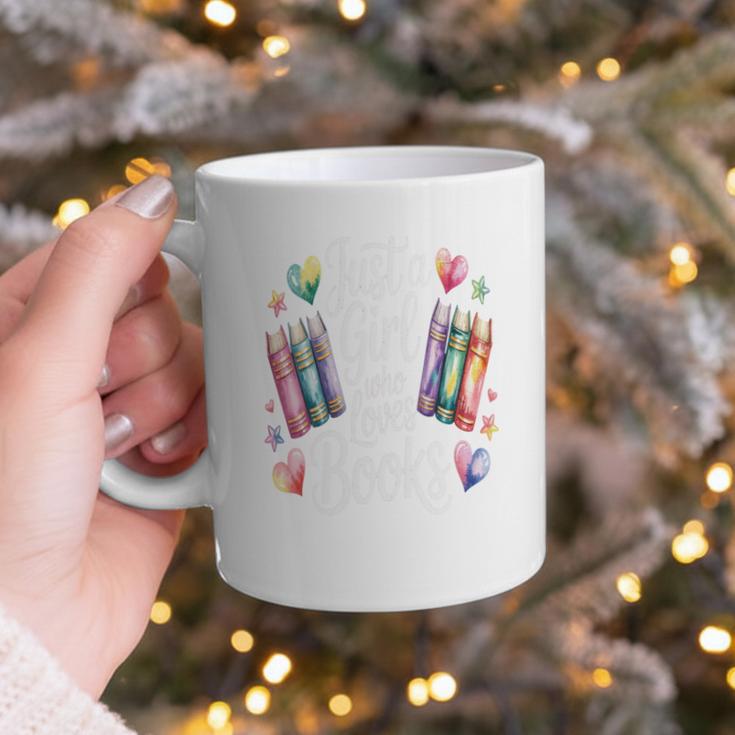 Just a Girl Who Loves Books Lover Reading Library Librarian Graphic Print Coffee Mug