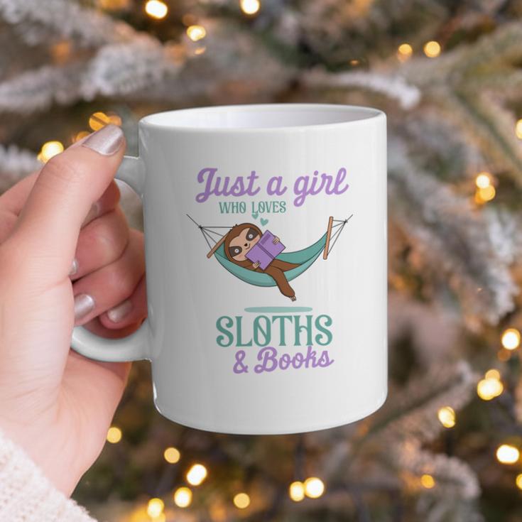 Just a Girl Who Loves Sloths And Books Graphic Print Coffee Mug