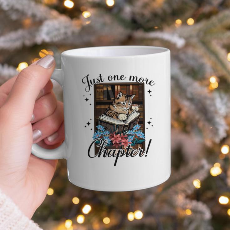 Just One More Chapter Cat Reading Books Coffee Lovers Premium Tri-Blend Graphic Print Coffee Mug