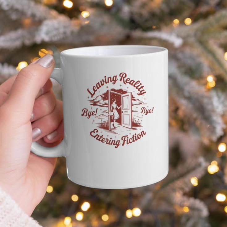 Leaving Reality Entering Fiction Book Lover Graphic Print Coffee Mug