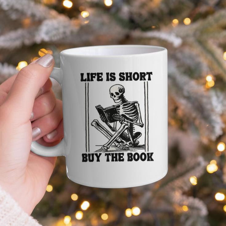 Life Is Short Buy The Book Skeleton Book Lover Reading Graphic Print Coffee Mug Life Is Short Buy The Book Skeleton Book Lover Reading Graphic Print Coffee Mug