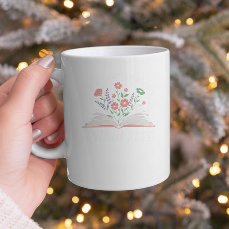 New Chapter Begins Retired 2026 Floral Book Retirement Women Graphic Print Coffee Mug