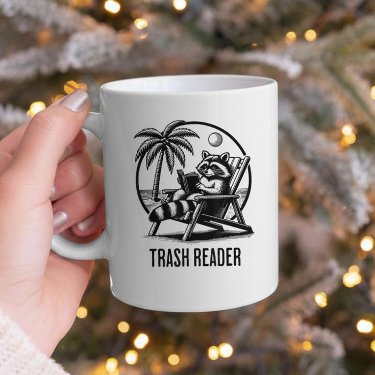 Raccoon Reading Books Summer Humor Trash Reader Graphic Print Coffee Mug