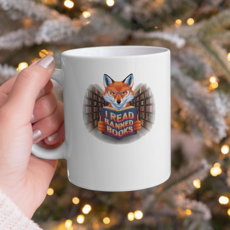 I Read Banned Books Sly Fox Reading Books Graphic Print Coffee Mug