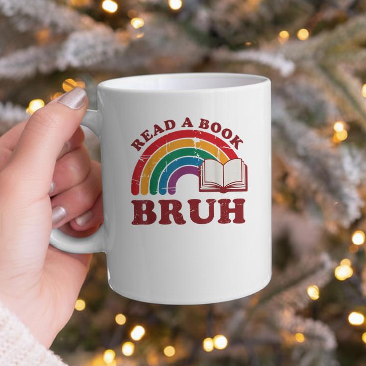 Read A Book Bruh Rainbow Vintage Reading Library Student Graphic Print Coffee Mug