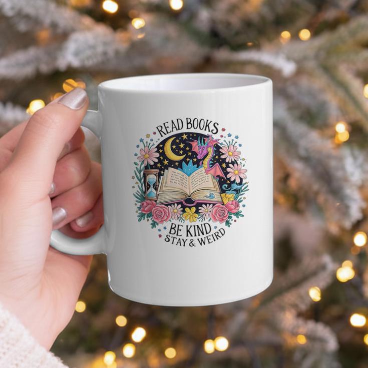 Read Books Be Kind Stay Weird Dragon Graphic Print Coffee Mug