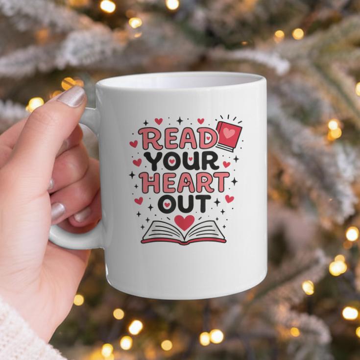Read Your Heart Out Love Book Valentine Teacher Bookworm Graphic Print Coffee Mug