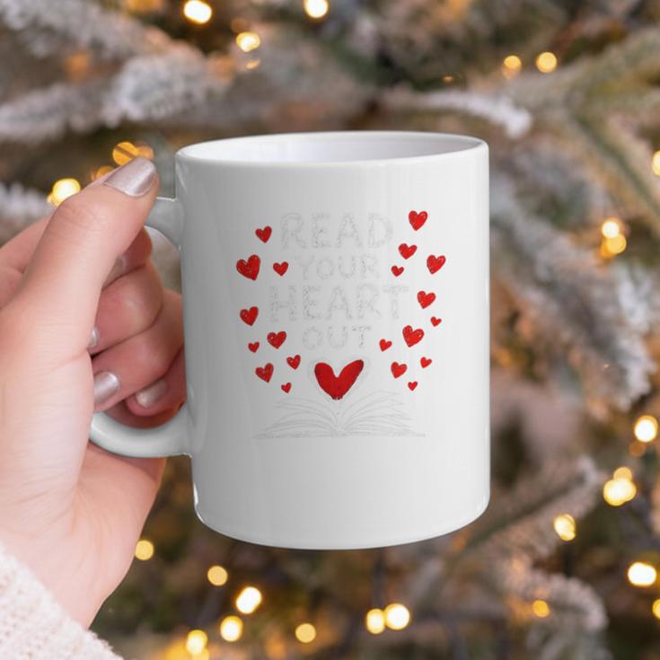 Read Your Heart Out Valentine Book Lover Reading Teacher Graphic Print Coffee Mug