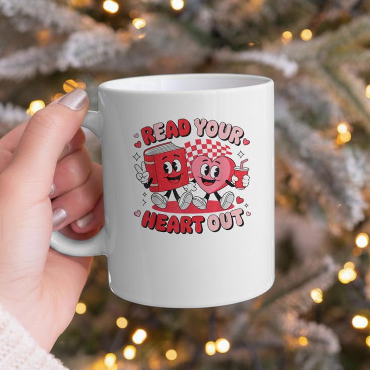 Read Your Heart Out Valentine's Day Retro Teacher Bookish Graphic Print Coffee Mug Read Your Heart Out Valentine's Day Retro Teacher Bookish Graphic Print Coffee Mug