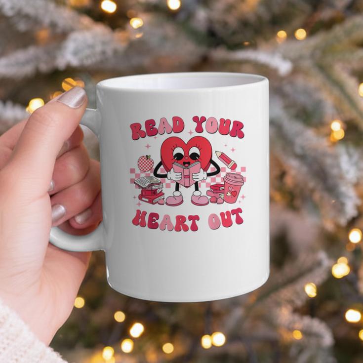 Read Your Heart Out Valentines Day Teachers Book Lovers Graphic Print Coffee Mug