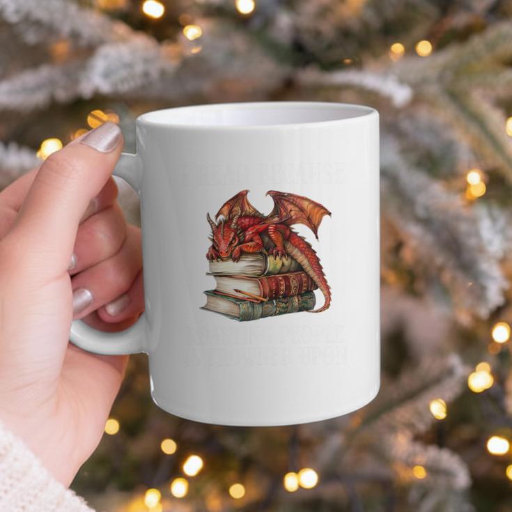 I Read Because Roasting People Is Frowned Upon Dragon Book Premium Tri-Blend Graphic Print Coffee Mug