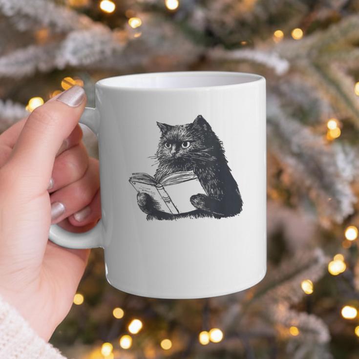 Reading Cat Cat Book Lover Graphic Print Coffee Mug