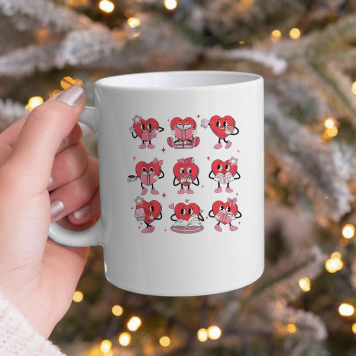 Reading Heart Book Valentines Day Teacher Women Girl Graphic Print Coffee Mug