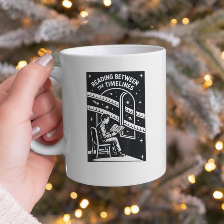 Reading Between The Timelines Time Travel Books Graphic Print Coffee Mug