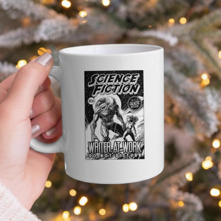 Science Fiction Writer At Work Vintage Book Cover Graphic Print Coffee Mug
