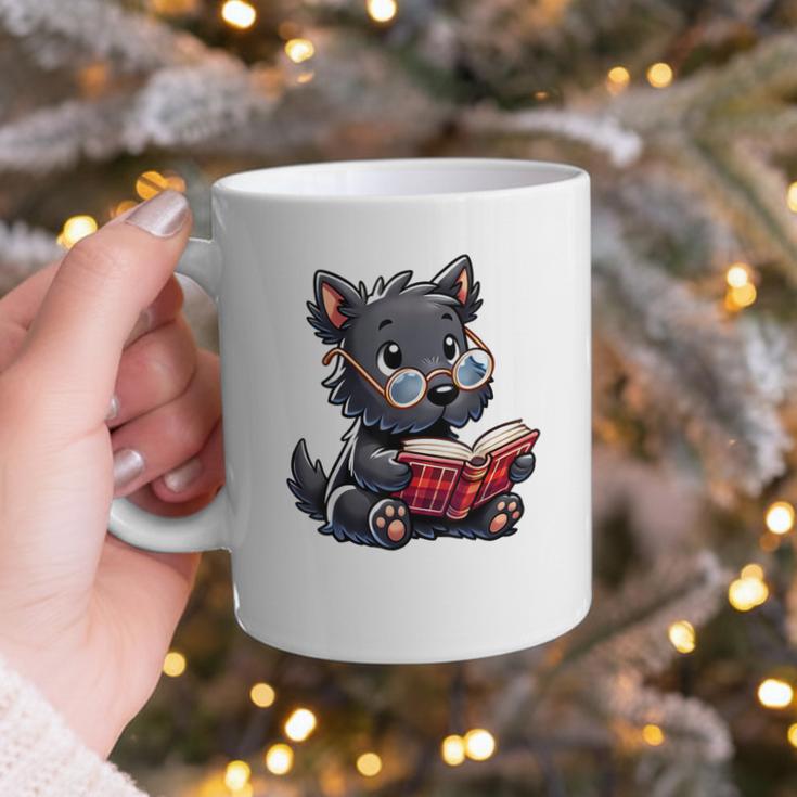 Scottish Terrier Reading a Book Dog Graphic Print Coffee Mug Scottish Terrier Reading a Book Dog Graphic Print Coffee Mug