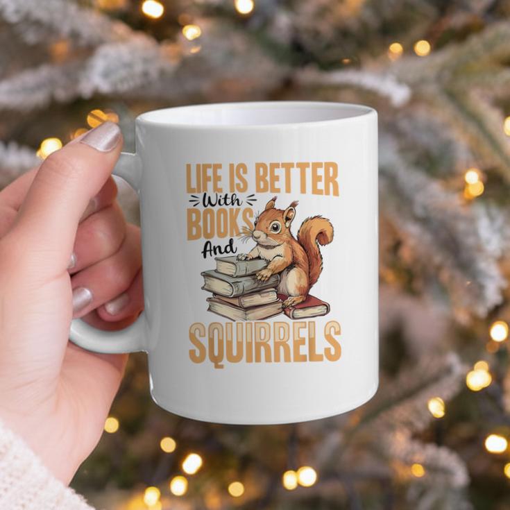 Squirrel Animal Life Is Better With Books And a Graphic Print Coffee Mug