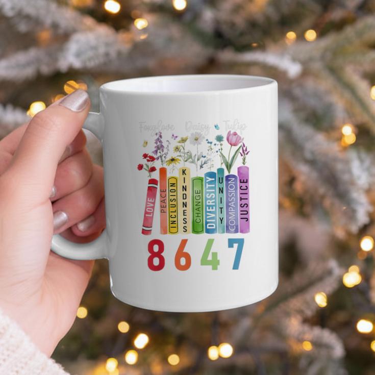 Subtle Floral Foxglove Daisy Tulip Book Lover Graphic Print Coffee Mug