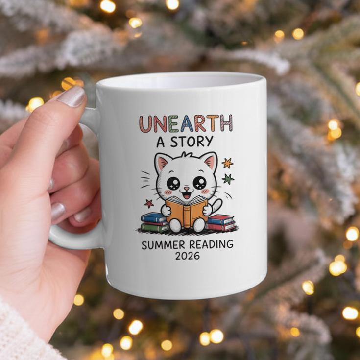 Unearth a Story Cute Kitten Summer Reading 2026 Cat Book Graphic Print Coffee Mug Unearth a Story Cute Kitten Summer Reading 2026 Cat Book Graphic Print Coffee Mug