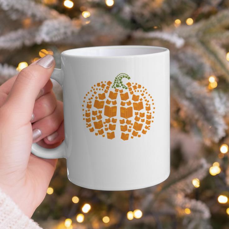Vintage Book Pumpkin Autumn Fall Librarians Bookworm Teacher Graphic Print Coffee Mug