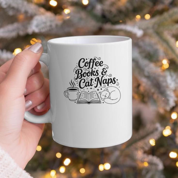 Vintage Retro Coffee Books & Cat Naps Graphic Print Coffee Mug