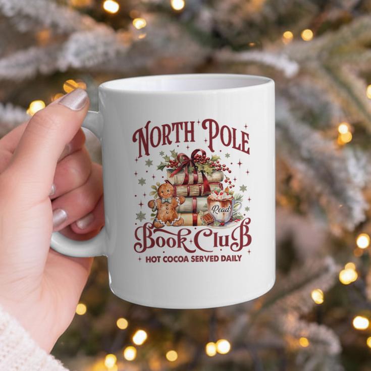 Vintage Retro North Pole Book Club Hot Cocoa Graphic Print Coffee Mug