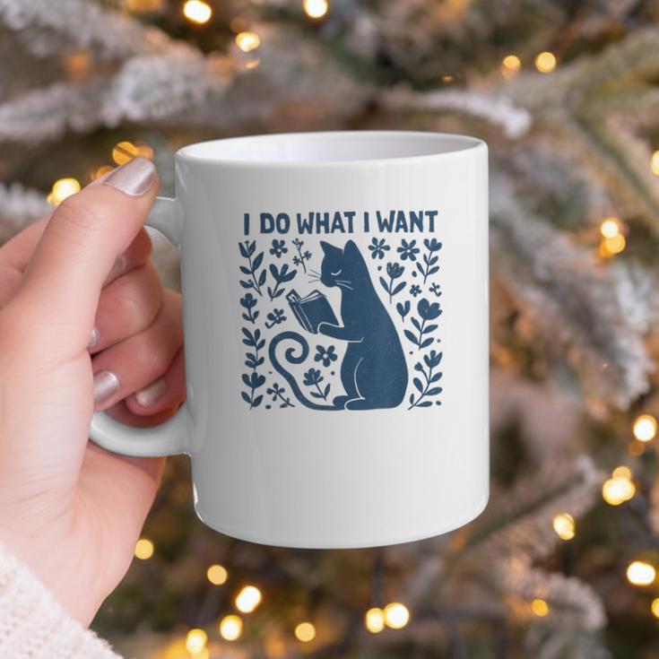 I Do What I Want Cat Reading Book Boho Flowers Vintage Graphic Print Coffee Mug I Do What I Want Cat Reading Book Boho Flowers Vintage Graphic Print Coffee Mug