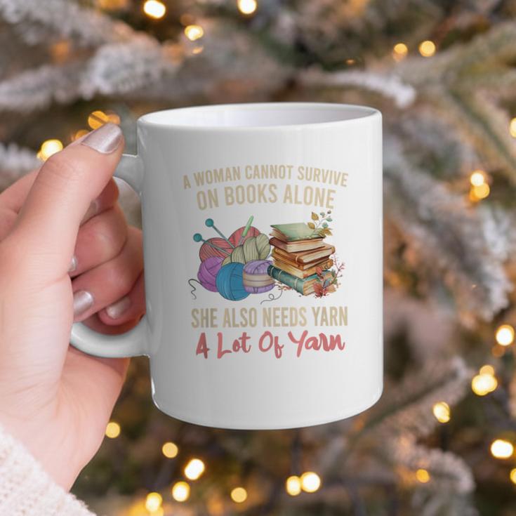 A Woman Cannot Survive On Books Alone She Needs Yarn Crochet Premium Tri-Blend Graphic Print Coffee Mug A Woman Cannot Survive On Books Alone She Needs Yarn Crochet Premium Tri-Blend Graphic Print Coffee Mug