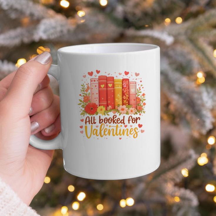 Women's All Booked For Valentine Teacher Valentines Reading Book Graphic Print Coffee Mug