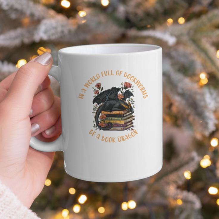 In A World Full Of Bookworms Be A Book Dragon Book Lover Graphic Print Coffee Mug