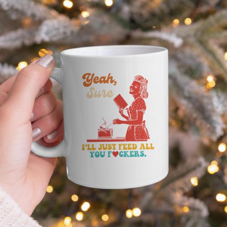 Yeah Sure I'Ll Just Feed All You Fckers Book Lover Quote Graphic Print Coffee Mug