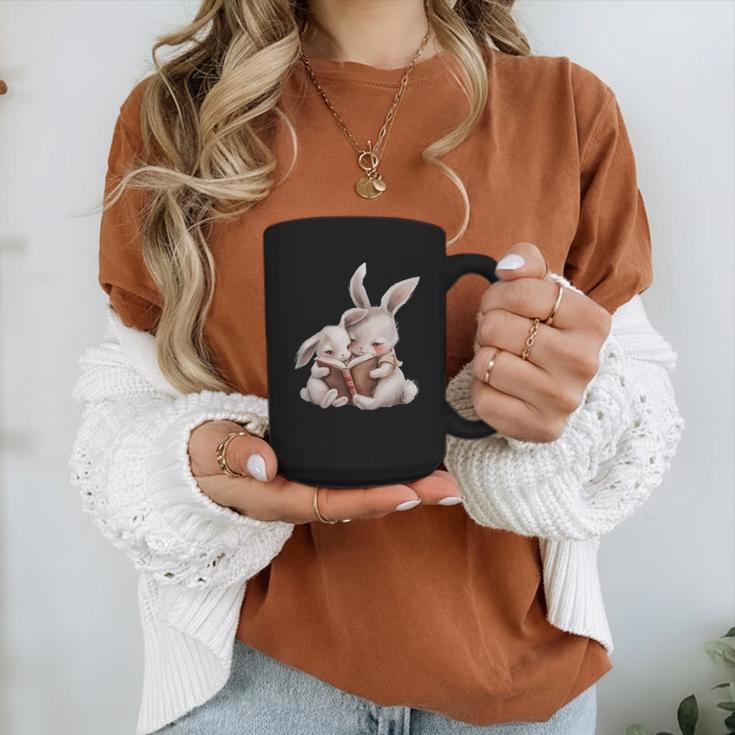 Funny Book Reading Quote For Women And Girls Rabbits Graphic Print Coffee Mug