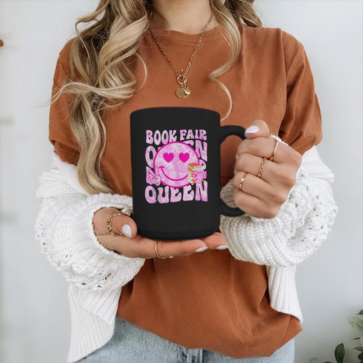 Library Book Fair Queen Vibe Groovy Tie Dye School Reading Graphic Print Coffee Mug