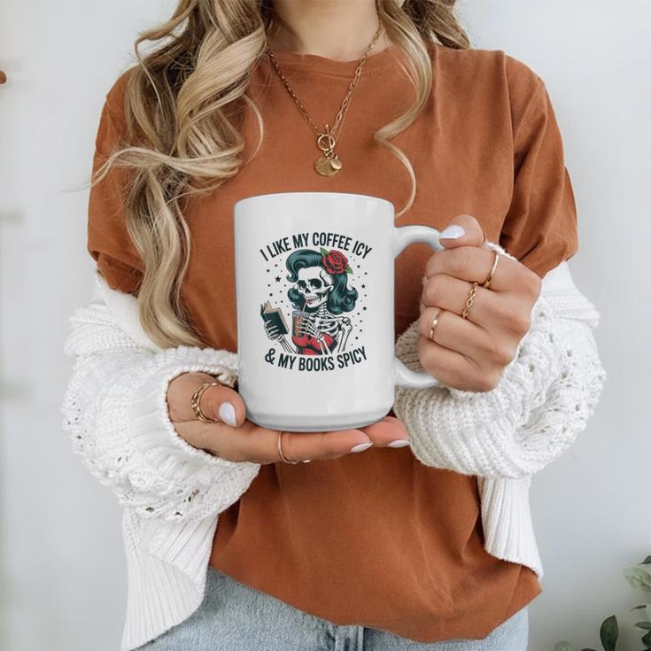 I Like My Coffee ICY & My Books Spicy For Book Lovers Graphic Print Coffee Mug