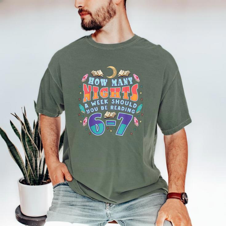 67 Meme Reading How Many Nights Should Read Book Six Seven Men's Comfort Colors T-Shirt