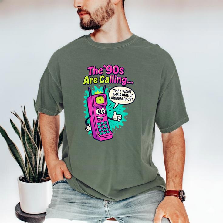 The 90s Are Calling Retro 90s Kid Nostalgia Gag Meme Men's Comfort Colors T-Shirt