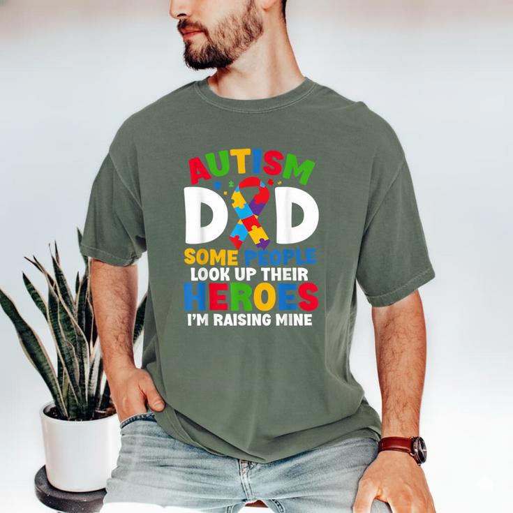 Autism Dad Puzzle Ribbon Proud Son Hero Autism Awareness Men's Comfort Colors T-Shirt