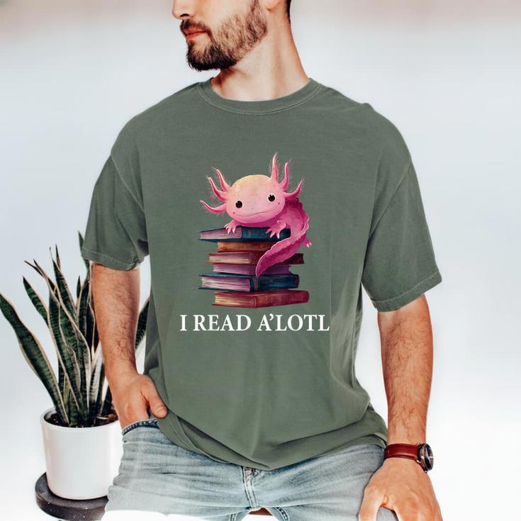 Axolotl Book Lover Librarian Reading Library Readers Men's Comfort Colors T-Shirt