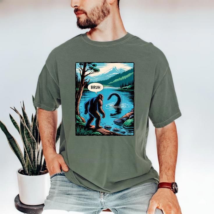 Bigfoot Sasquatch Loch Ness Monster Introvert Bruh Men's Comfort Colors T-Shirt