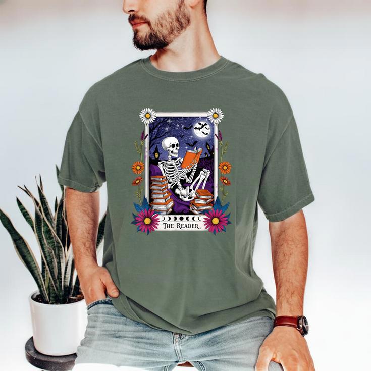 Book Lover Tarot Card The Reader Mystic Skeleton Men's Comfort Colors T-Shirt