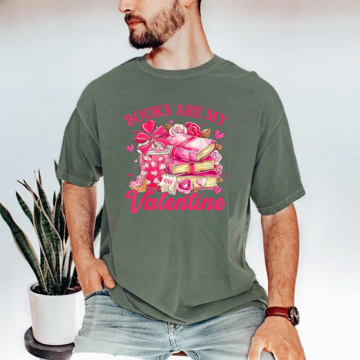 Books Are My Valentine Book Lover Heart Matching Party Men's Comfort Colors T-Shirt