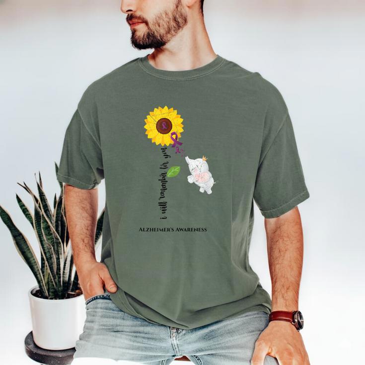 Caring Memory Elephant Sunflower Alzheimer Men's Comfort Colors T-Shirt