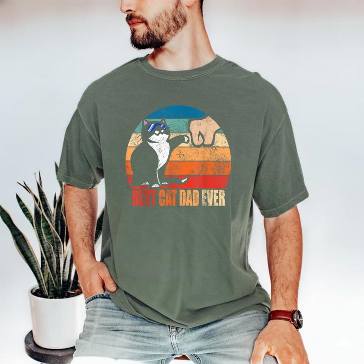 Cat Loving Daddy Fathers Day Mens None Best Cat Dad Ever Paw Fist Bump Fathers Day Tee T Shirt Small US Men's Comfort Colors T-Shirt