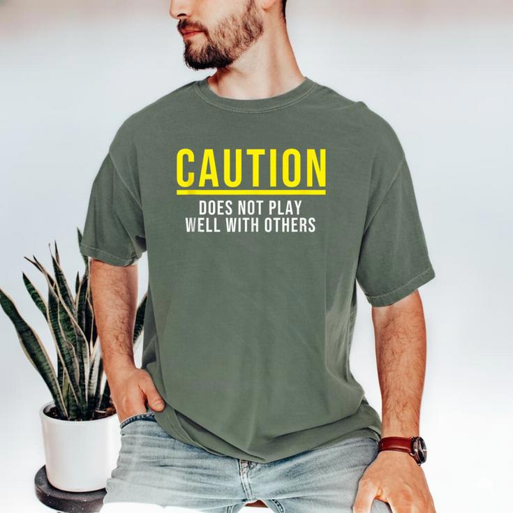 Caution Does Not Play Well With Others Introvert Men's Comfort Colors T-Shirt