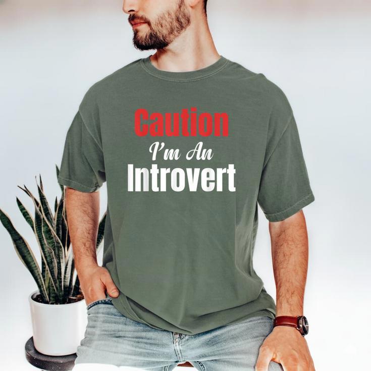 Caution I'm An Introvert Sarcastic Geek Video Gamer Jokes Men's Comfort Colors T-Shirt