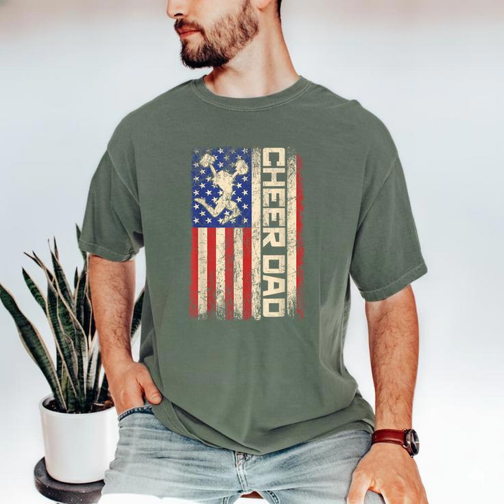 Cheerleader Dad Cheer Dad American US Flag Father Team Men's Comfort Colors T-Shirt