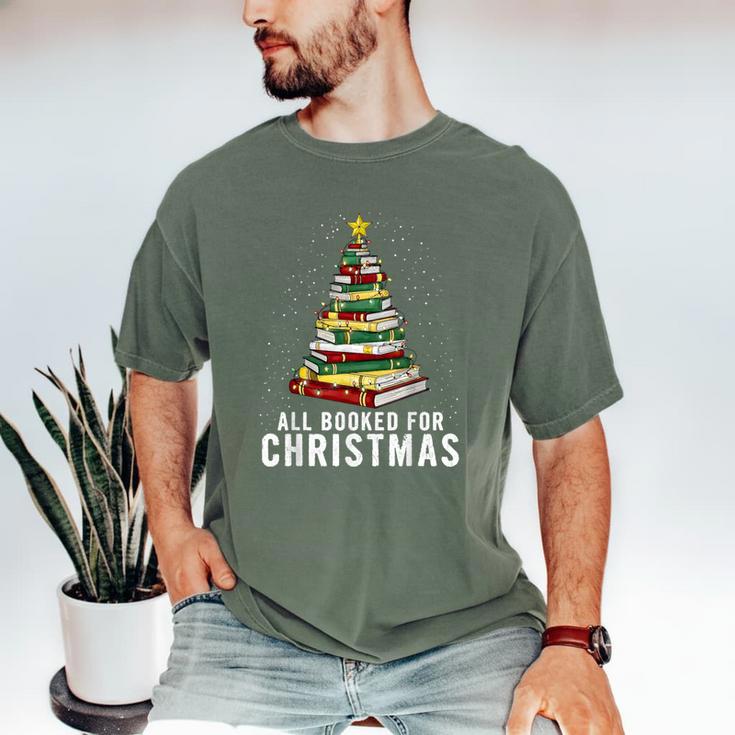 Christmas Book Tree All Booked For Xmas Men's Comfort Colors T-Shirt