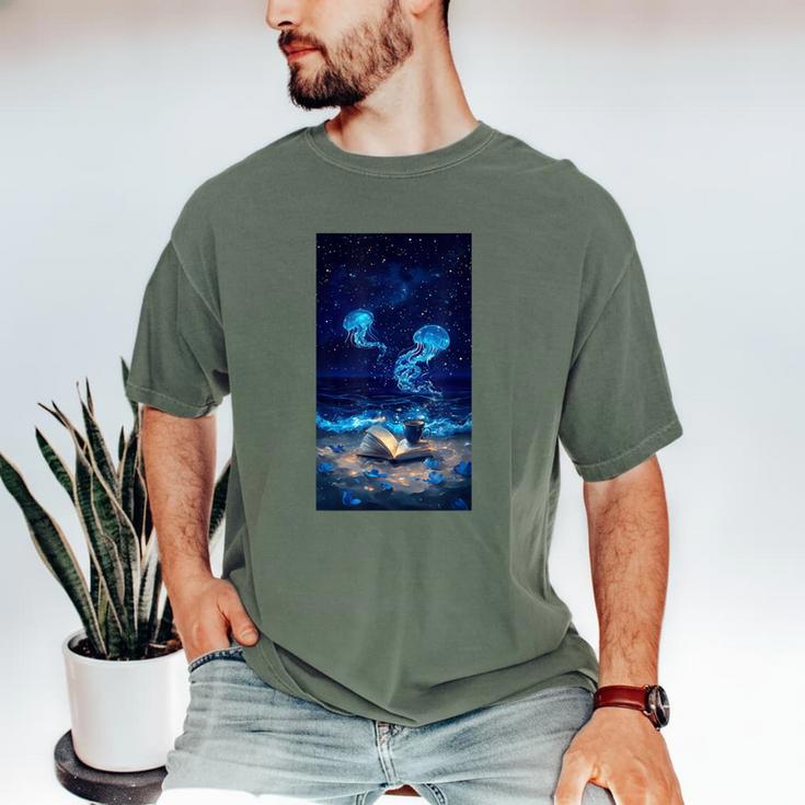 Cosmic Botanical Book Lover Reading Men's Comfort Colors T-Shirt