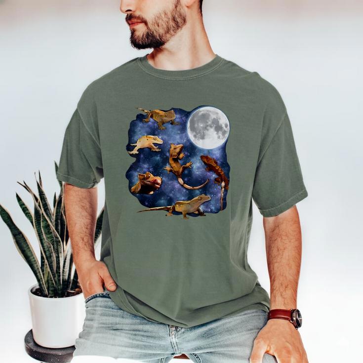 Crested Gecko Moon Retro Reptile Mom Dad Breeder Lover Men's Comfort Colors T-Shirt